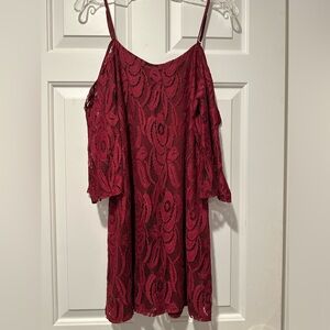 Red lace dress